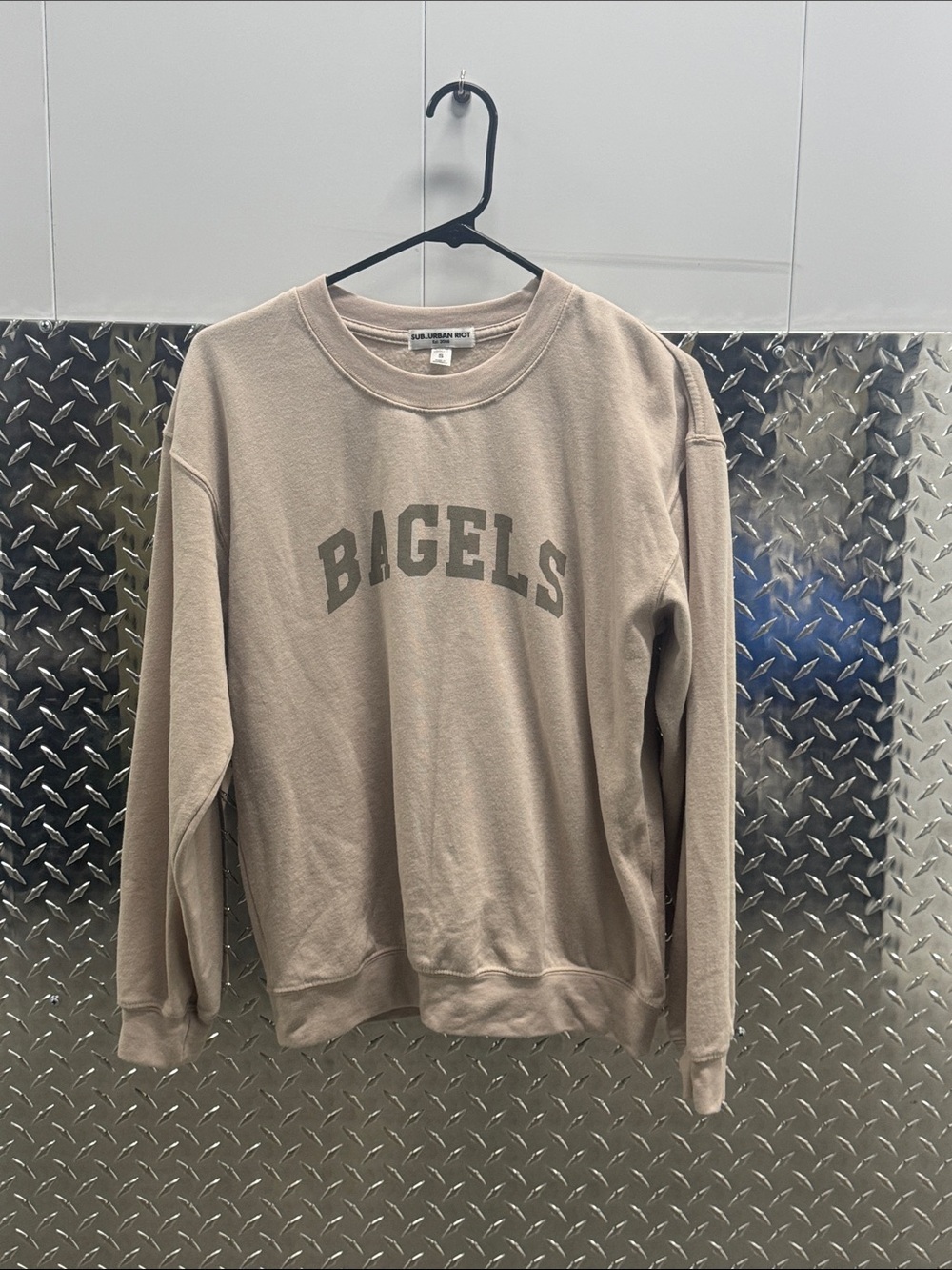 Sub urban riot- Bagels Graphic Crewneck Sweater - Beige, S - Picture 2 of 4
